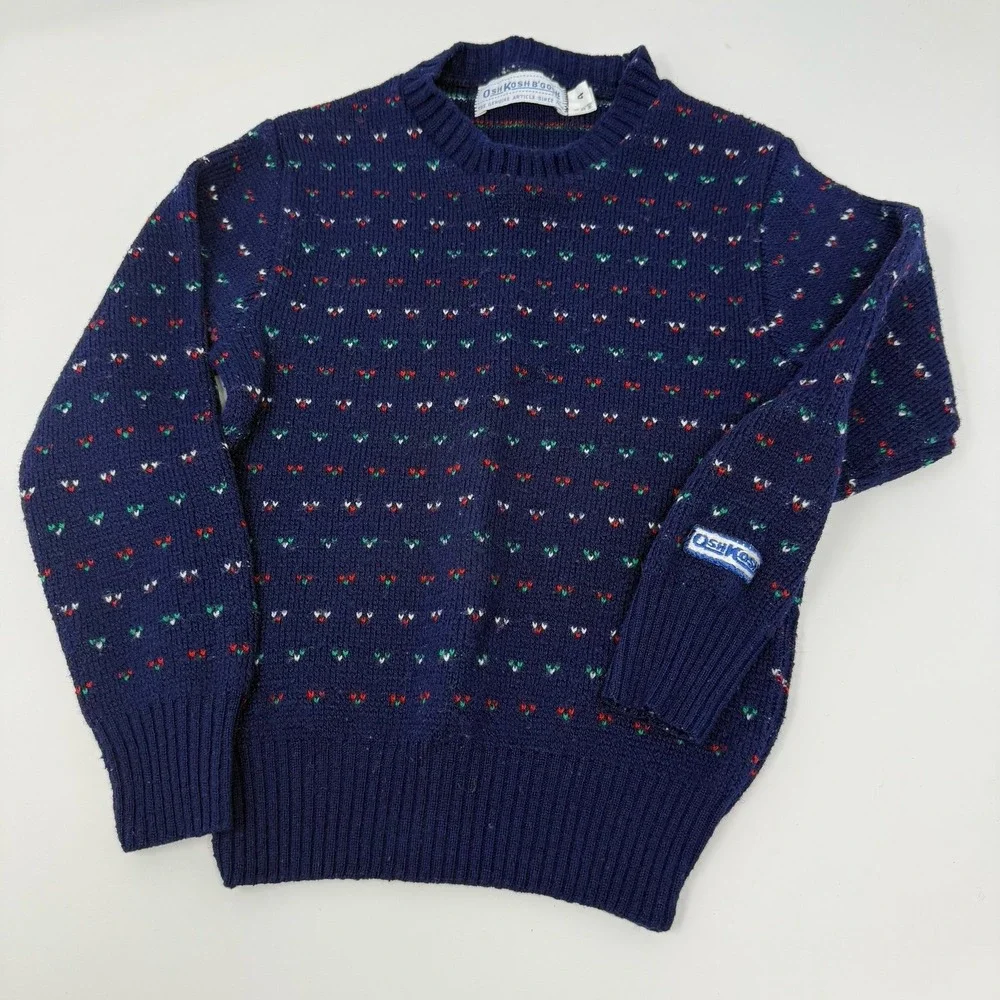 Vintage Oshkosh B'Gosh blue‎ sweater size 4
